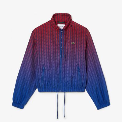 ＜LACOSTE＞グラデーションモノグラムスタンドカラージャケット