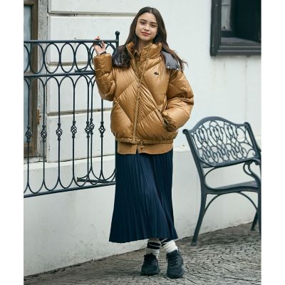 オーバーサイズ撥水ナイロンダウンジャケット ／ フード取り外し可