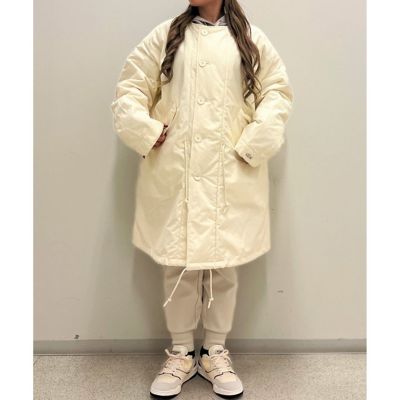 オーバーサイズ 比翼仕立て ナイロンミリタリーモッズコート