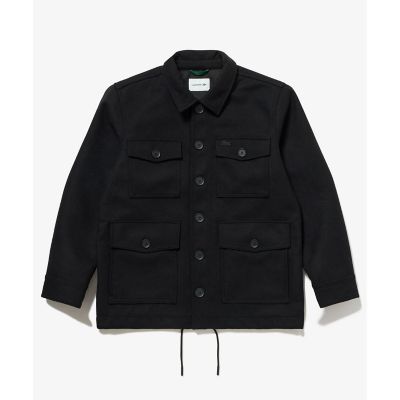 【グレー】防水 防風 ウールブレンド3レイヤージャケット LACOSTE（ラコステ） ブルゾン アウター 防水 防風 ウールブレンド3