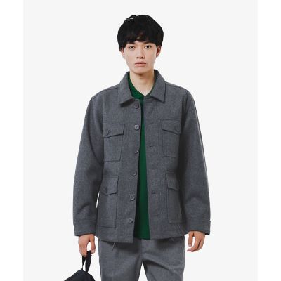 LACOSTE/ラコステ 防水 防風 ウールブレンド3レイヤージャケット グレー 【三越伊勢丹/公式】