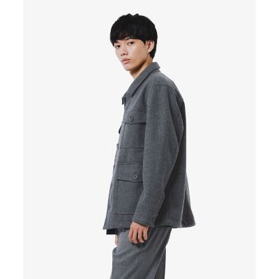 【グレー】防水 防風 ウールブレンド3レイヤージャケット LACOSTE（ラコステ） ブルゾン アウター 防水 防風 ウールブレンド3