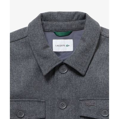 【新品】Lacoste グレー ジャケット サイズ3 着丈67cm 防水 防風 ウールブレンド3レイヤージャケット | LACOSTE/ラコステ