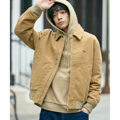 【ダークブラウン】パデッドモールスキンジャケット / 中綿ブルゾン ラコステ LACOSTE パデッドモールスキンジャケット （ダークブラウン