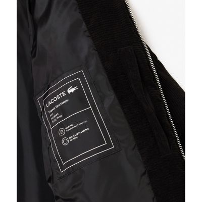 超美品★LACOSTEラコステコーデュロイパフジャケット黒50メンズダウン ラコステ LACOSTE コーデュロイパフジャケット（ブラック