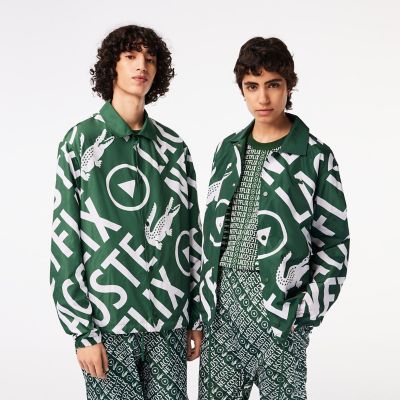 ＜三越伊勢丹/公式＞【SALE】LACOSTE/ラコステ 『Lacoste x Netflix』 総柄コーチジャケット グリーン コート・ジャケット【三越伊勢丹/公式】