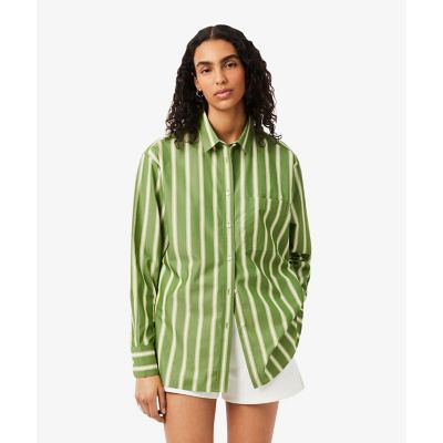 ＜LACOSTE＞オーバーサイズストライプポプリンシャツ