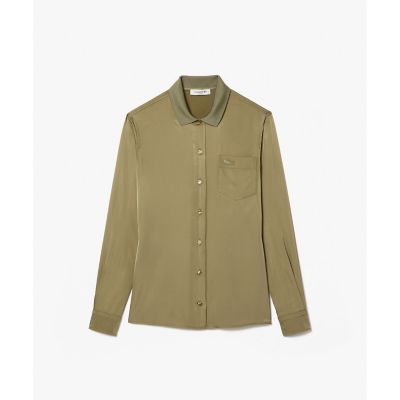 LACOSTE / ラコステ リブニットカラーレーヨンシャツ リブニットカラーレーヨンシャツ | LACOSTE/ラコステ | 三越