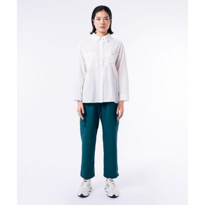 リネンコットン　オーバーサイズ　サイドスリット　長袖シャツ