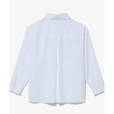 リネンコットン　オーバーサイズ　サイドスリット　長袖シャツ