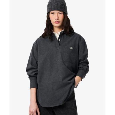 オーバーサイズハーフボタン ストレッチフランネルシャツ | LACOSTE