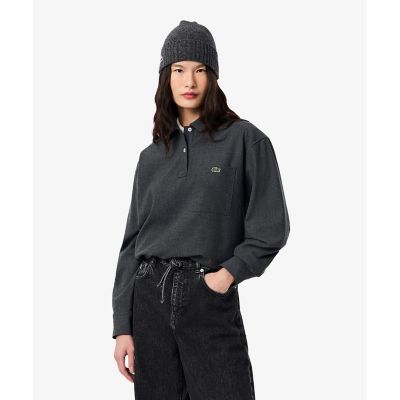 オーバーサイズハーフボタン ストレッチフランネルシャツ | LACOSTE