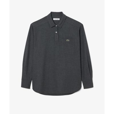 オーバーサイズハーフボタン ストレッチフランネルシャツ | LACOSTE 