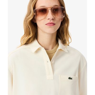 オーバーサイズハーフボタン ストレッチフランネルシャツ | LACOSTE