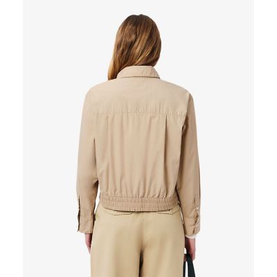 クロップド丈　ウエストシャーリングシャツ　ショートブルゾン