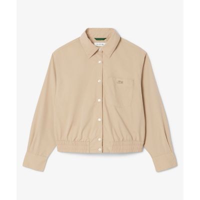 クロップド丈　ウエストシャーリングシャツ　ショートブルゾン