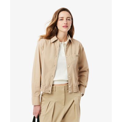 クロップド丈　ウエストシャーリングシャツ　ショートブルゾン