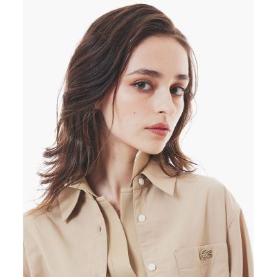 クロップド丈　ウエストシャーリングシャツ　ショートブルゾン