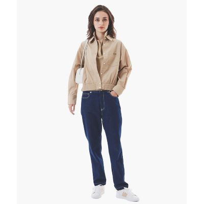 クロップド丈　ウエストシャーリングシャツ　ショートブルゾン