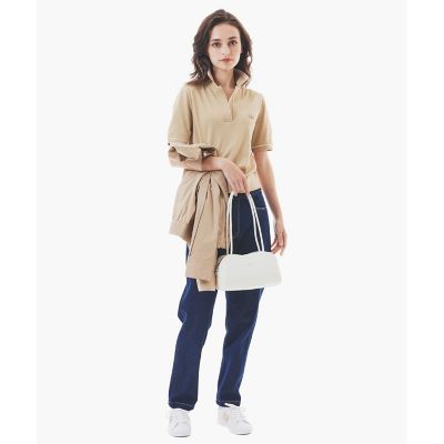 クロップド丈　ウエストシャーリングシャツ　ショートブルゾン