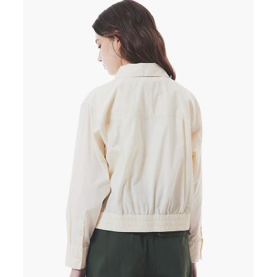クロップド丈　ウエストシャーリングシャツ　ショートブルゾン