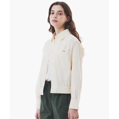 クロップド丈　ウエストシャーリングシャツ　ショートブルゾン
