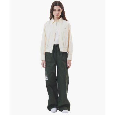 クロップド丈　ウエストシャーリングシャツ　ショートブルゾン
