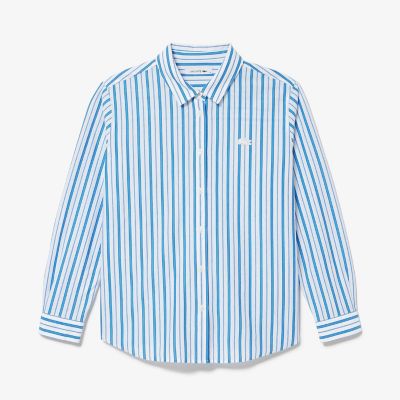 ＜LACOSTE＞ジャージニットストライプシャツ