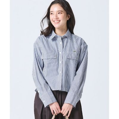 ダブルポケット クロップド丈 ストライプシャツ | LACOSTE/ラコステ