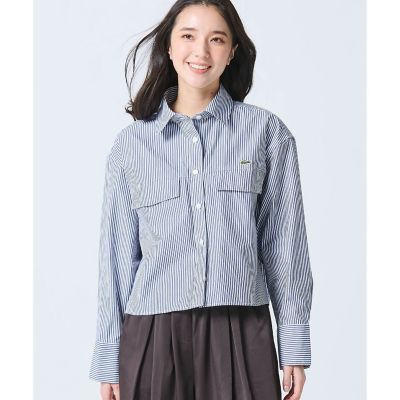 ダブルポケット クロップド丈 ストライプシャツ | LACOSTE/ラコステ