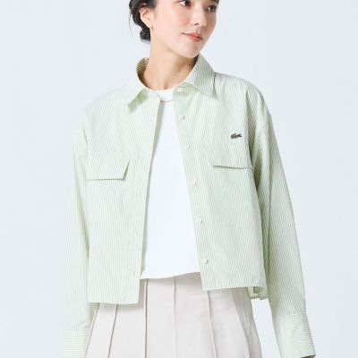 ダブルポケット クロップド丈 ストライプシャツ | LACOSTE/ラコステ