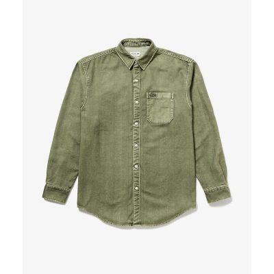 LACOSTE/ラコステ ウォッシュドヘリンボーンネルシャツ カーキ トップス【三越伊勢丹/公式】