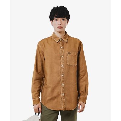 LACOSTE/ラコステ ウォッシュドヘリンボーンネルシャツ キャメル トップス【三越伊勢丹/公式】