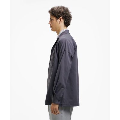 極美品✨️LACOSTEシャツジャケット長袖 グレー ロゴ刺繍 別注 日本製 春夏 鹿の子地オープンカラーシャツジャケット | LACOSTE/ラコステ | 三越