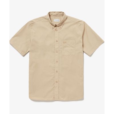 ＜LACOSTE＞オーガニックコットン　ナチュラルダイ　ポプリン　半袖ボタンダウンシャツ