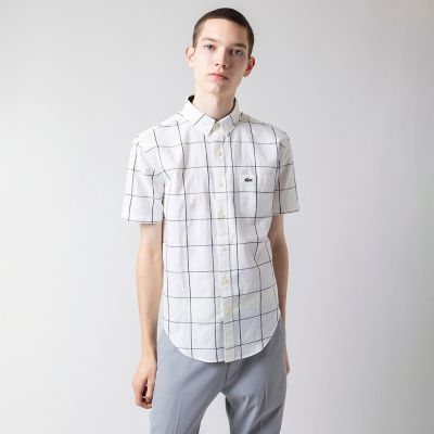 ＜LACOSTE＞立体ウィンドウペーンボタンダウンシャツ