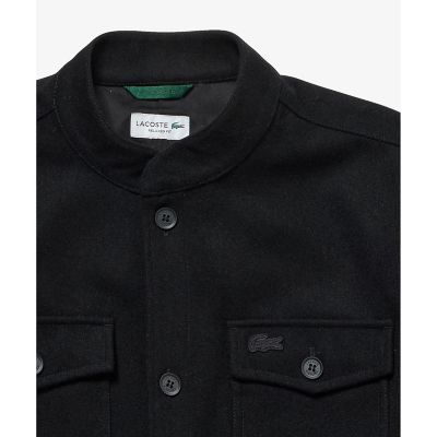 ウールブレンドメルトン スタンドカラーシャツブルゾン | LACOSTE