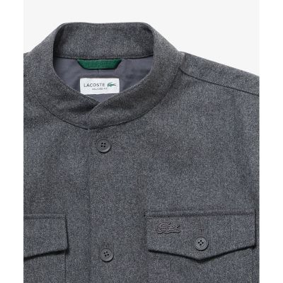 ウールブレンドメルトン スタンドカラーシャツブルゾン | LACOSTE