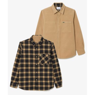 LACOSTE/ラコステ 無地？チェックリバーシブルシャツ