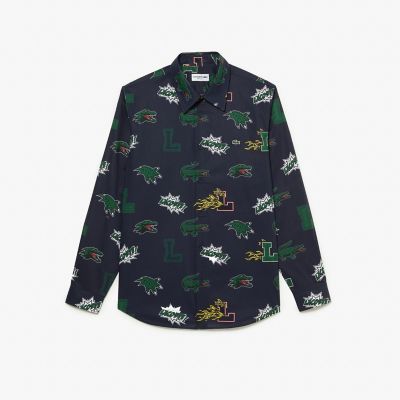 ＜三越伊勢丹/公式＞【SALE】LACOSTE/ラコステ コミックグラフィクプリント長袖シャツ ネイビー トップス【三越伊勢丹/公式】