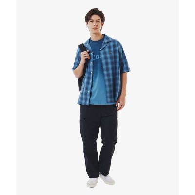リネンブレンドオープンカラーオンブレチェックシャツ | LACOSTE