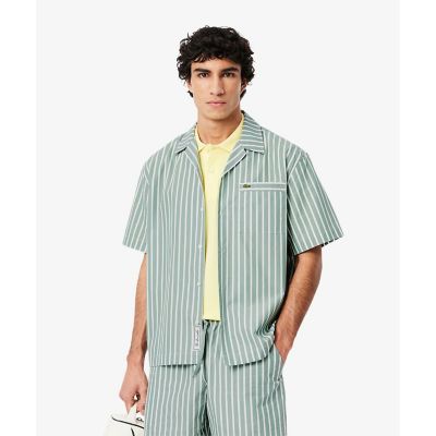 ＜LACOSTE＞ストライプオープンカラーシャツ