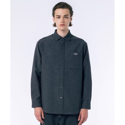 LACOSTE/ラコステ 無地 フラワーカモフラ柄 リバーシブルレギュラーカラーシャツ