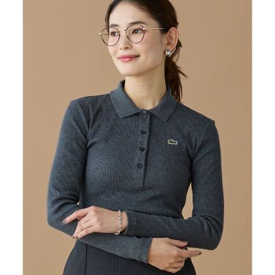スリムフィット ロングスリーブリブニットポロシャツ | LACOSTE