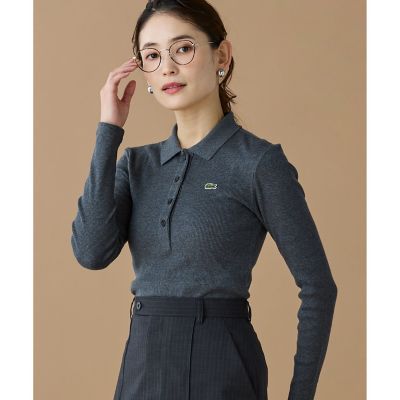 スリムフィット ロングスリーブリブニットポロシャツ | LACOSTE