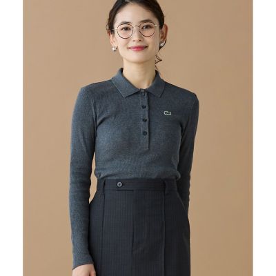 スリムフィット ロングスリーブリブニットポロシャツ | LACOSTE