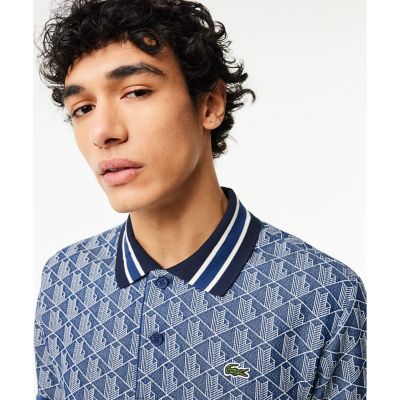 ＜LACOSTE＞モノグラムジャカード半袖ポロシャツ
