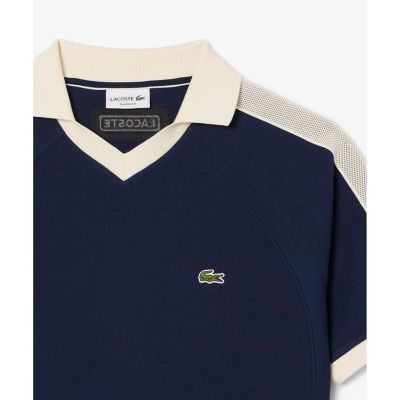 メッシュショルダーオープンネックシャツ