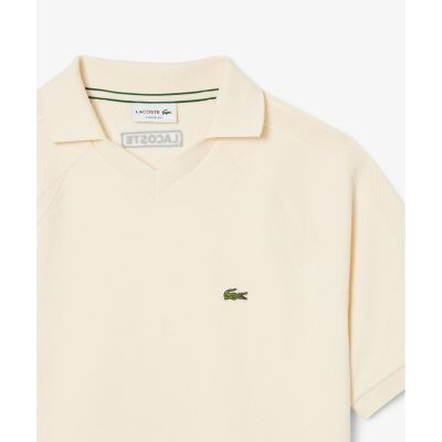 メッシュショルダーオープンネックシャツ