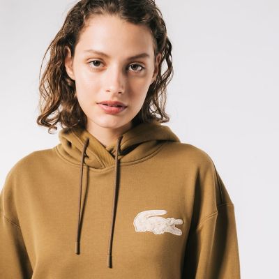 LACOSTE　ソフトボアブラウンパーカー